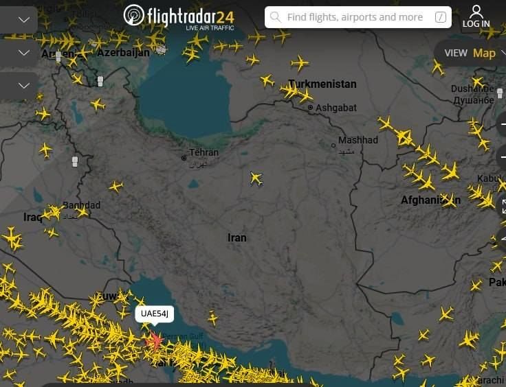 هم اکنون وضعیت آسمان پروازی کشور
