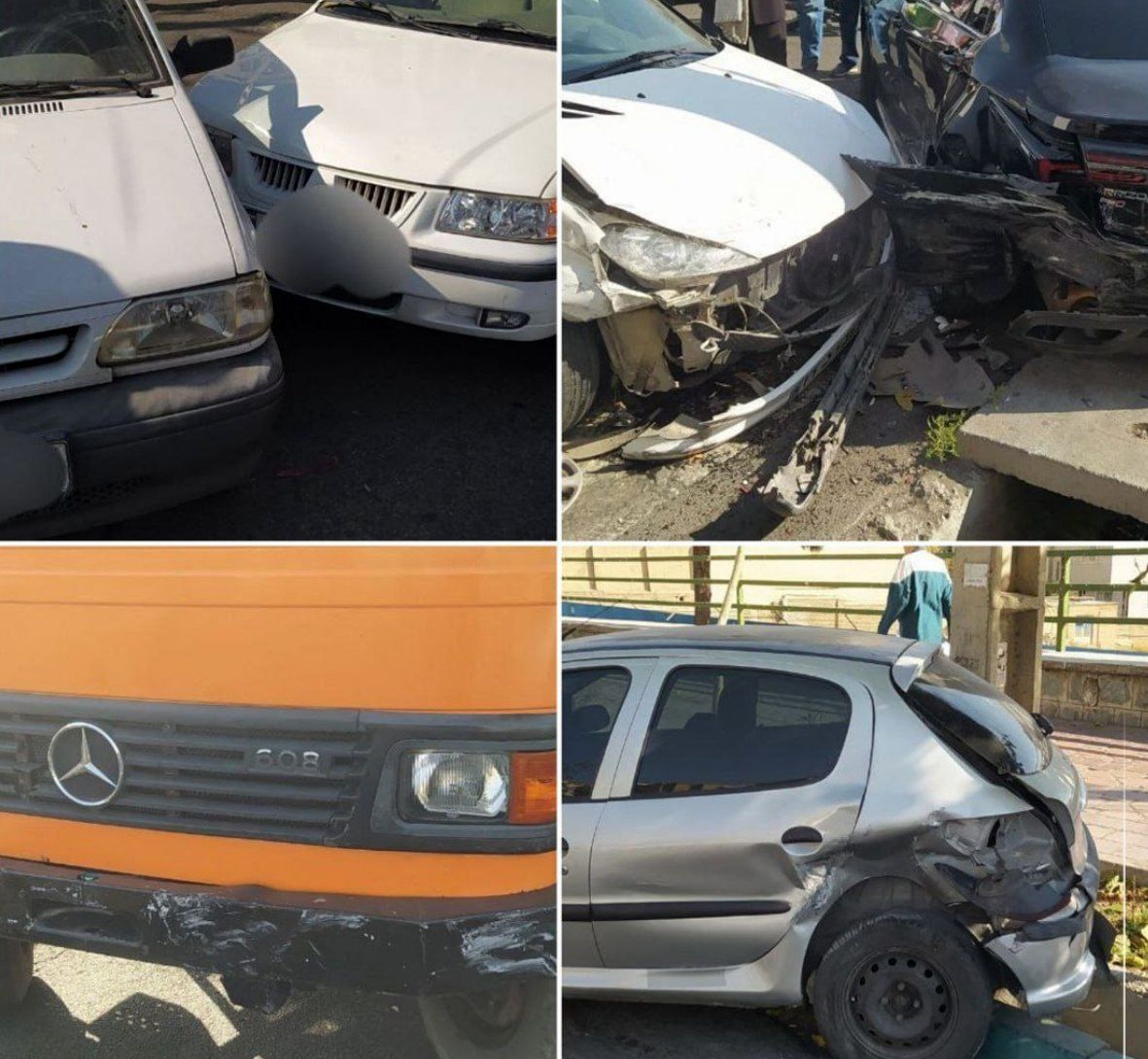 تصاویری از تصادف وحشتناک در سیمون بولیوار تهران/ برخورد خاور با ۱۵ خودرو