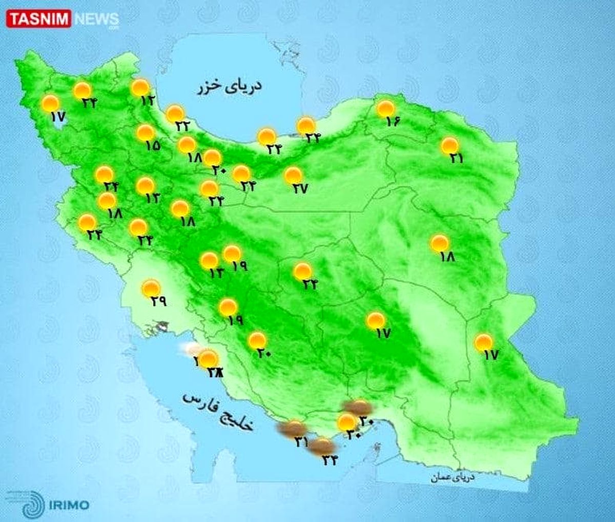 بارش خفیف و پراکنده در ارتفاعات مازندران