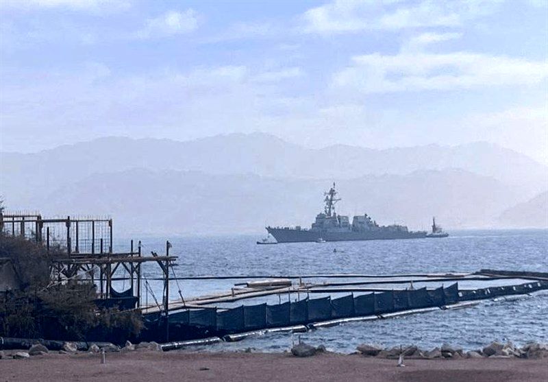 خروج ناوشکن آمریکایی از بندر ایلات