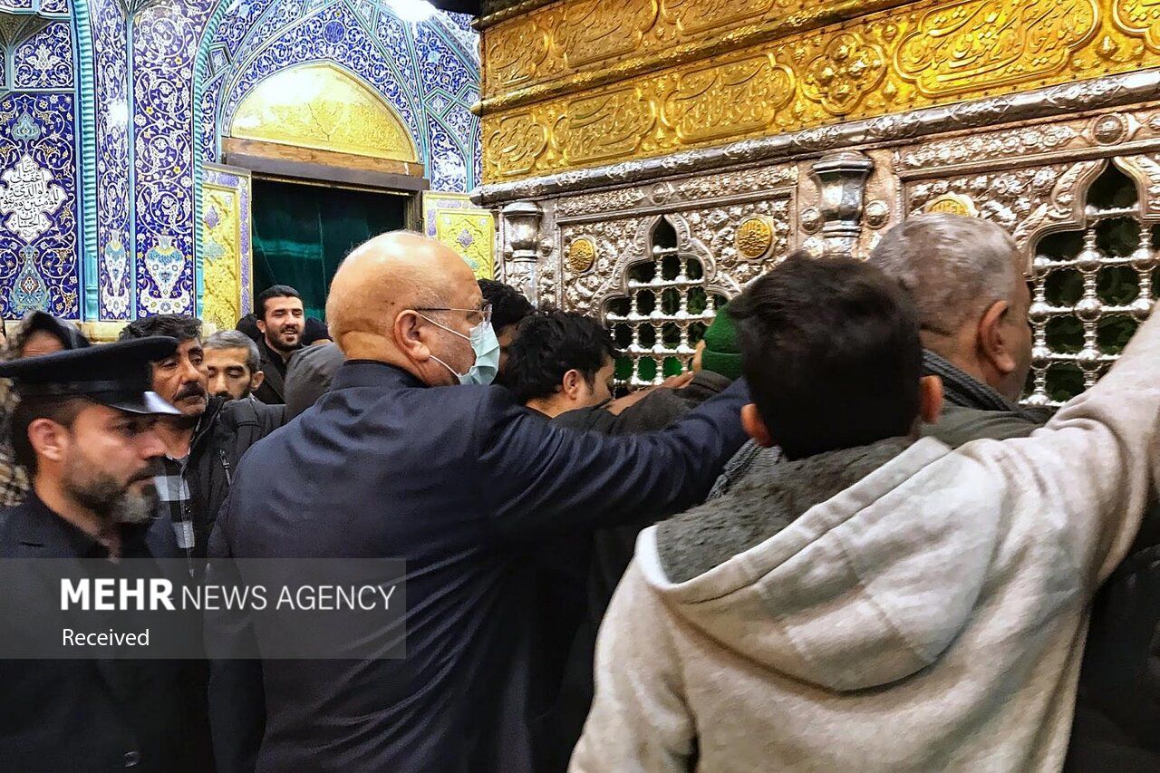 تصاویر: زیارت قالیباف در حرم مطهر کریمه اهل‌بیت
