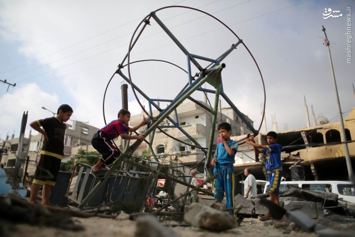عکس/چرخ‌و‌فلک بچه‌های غزه