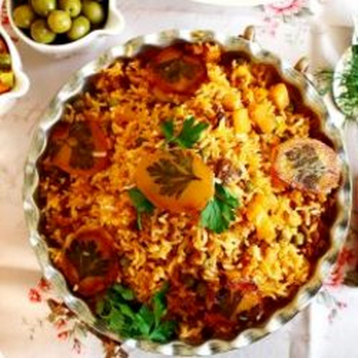 دستور پخت نخود فرنگی پلو به صورت مرحله‌ای