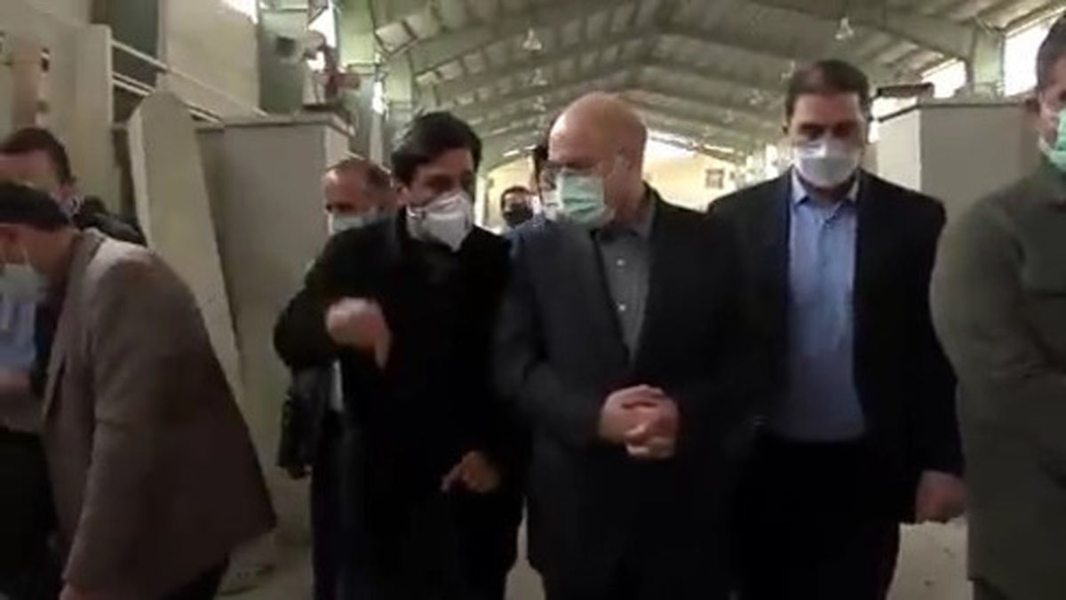 فیلم: رئیس مجلس در کارخانه برش سنگ تایل شمس آباد