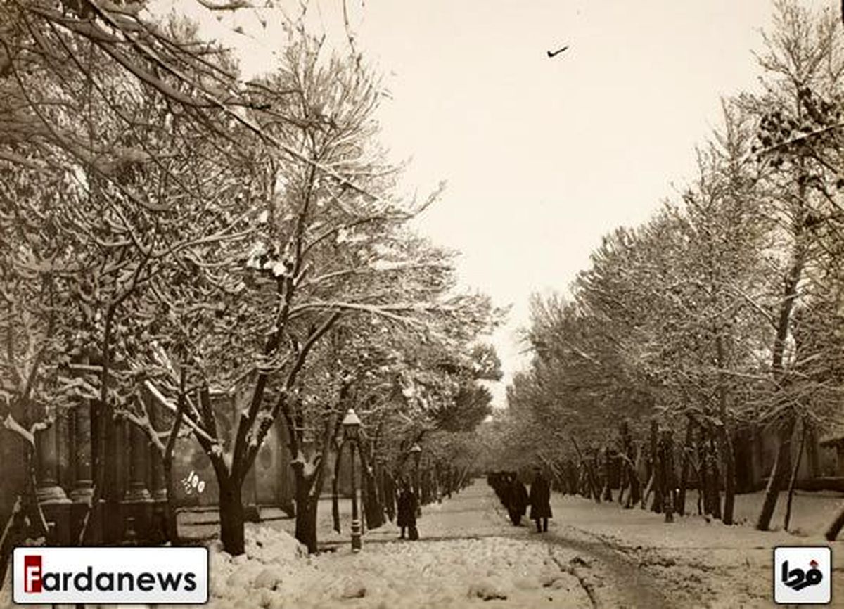 یک روز برفی تهران در قدیم/عکس