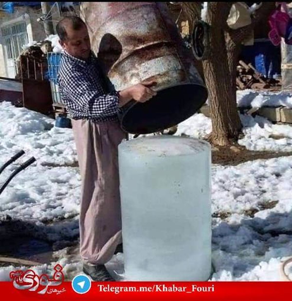تصویری عجیب از سرمای بی‌سابقه در مرز حاجی عمران +عکس