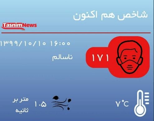 هوای تهران در وضعیت قرمز