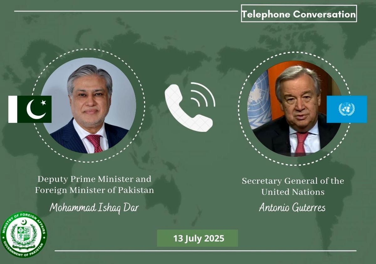 رایزنی دبیرکل سازمان ملل و وزیرخارجه پاکستان 