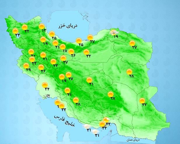 رگبار و وزش باد برای استان‌های شمالی +جدول