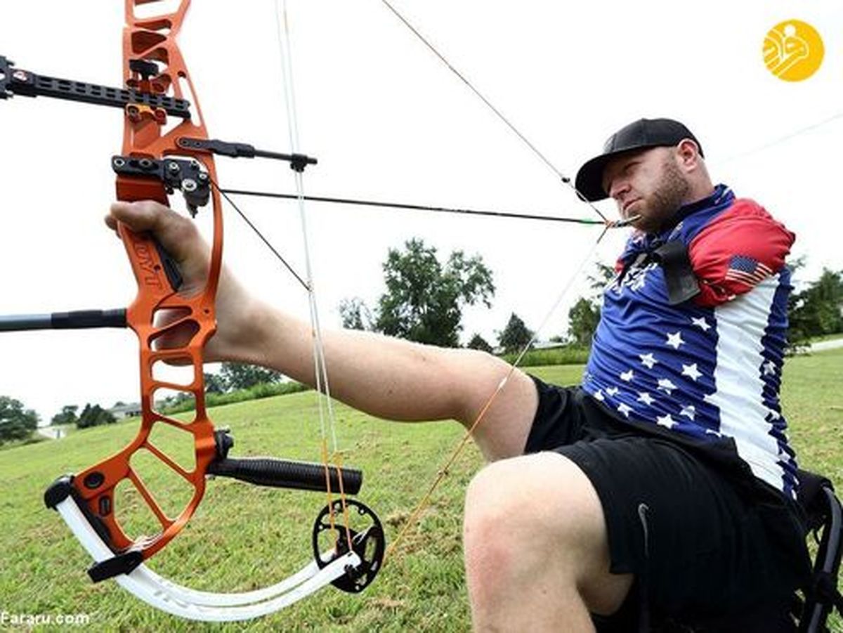 تصاویر: کمانگیر پارالمپیکی که با پاهایش تیراندازی می‌کند!