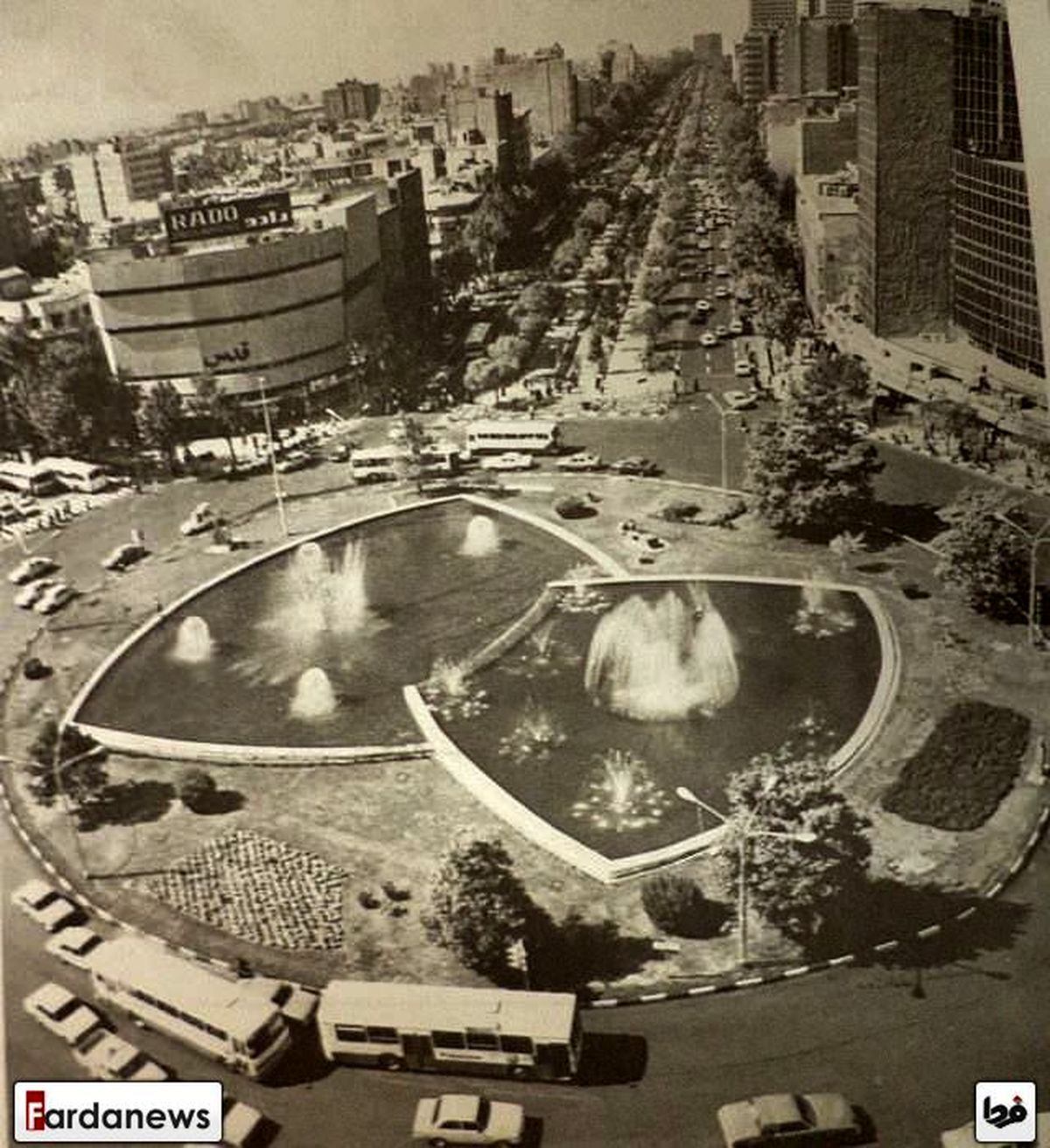 عکس هوایی میدان ولی‎عصر سال ۱۳۶۰