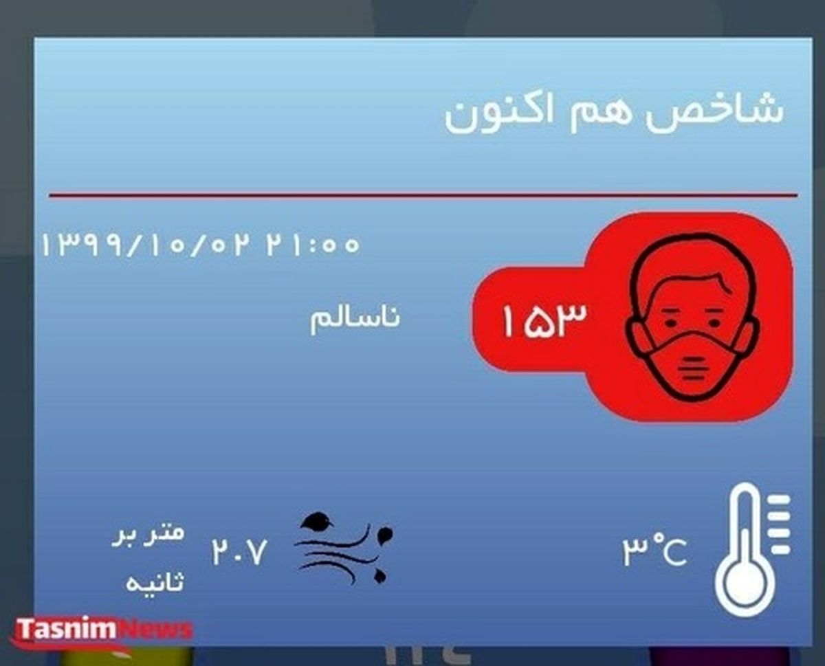 هوای تهران ناسالم شد