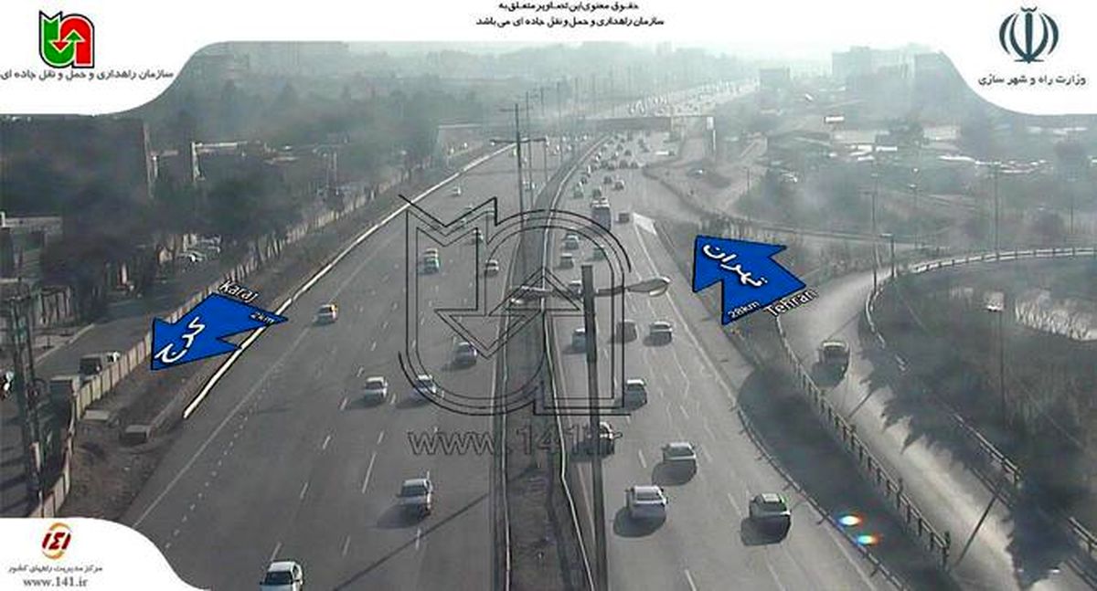 ترافیک نیمه‌سنگین در آزادراه کرج - تهران +تصاویر