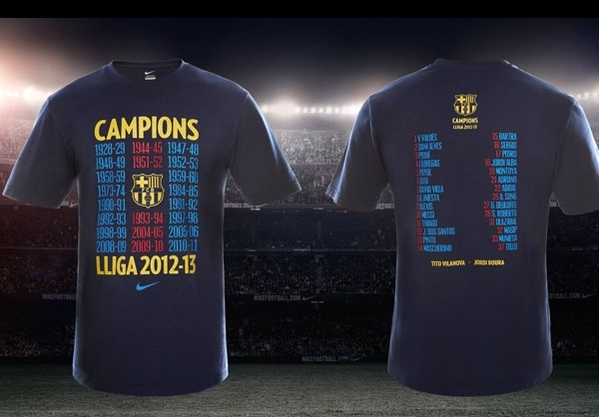 پیراهن یادبود قهرمانی بارسلونا/عکس