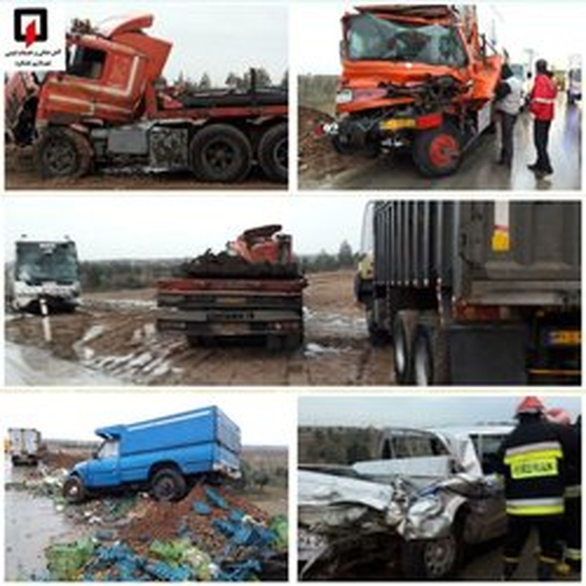 جزییاتی از خودرو‌هایی که در اتوبان قزوین - کرج به هم خوردند