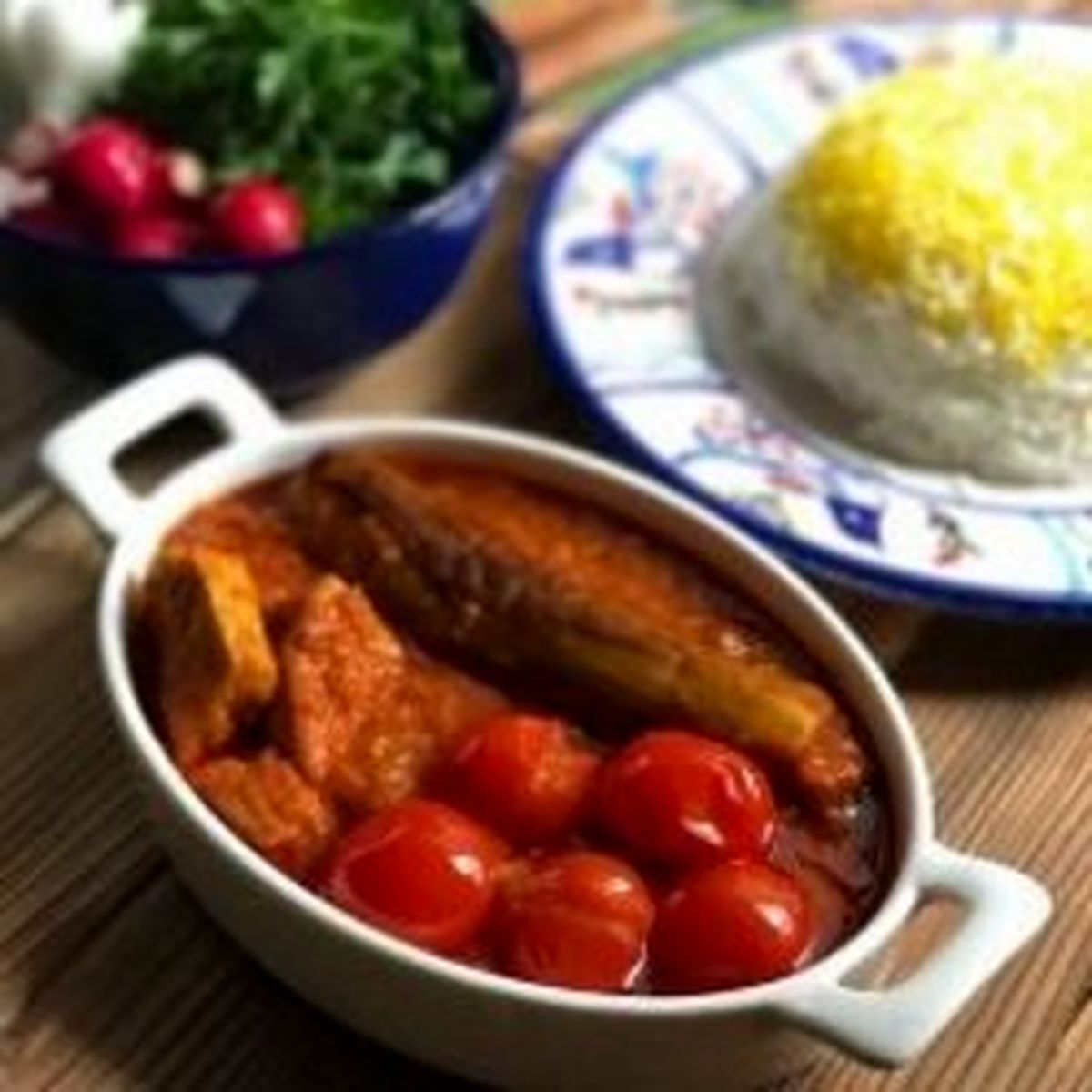 دستور پخت خورش بادمجان با مرغ