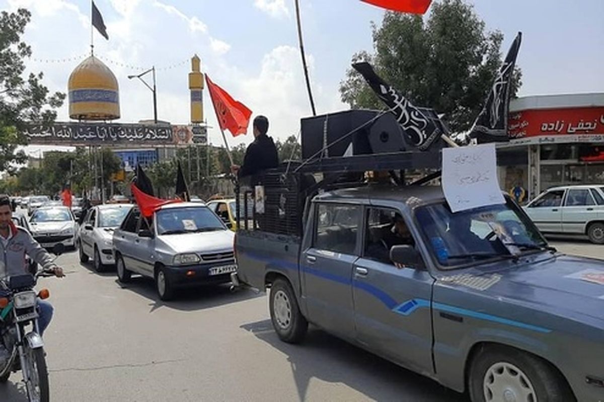 تصاویر: دسته عزاداری خودرویی در قزوین