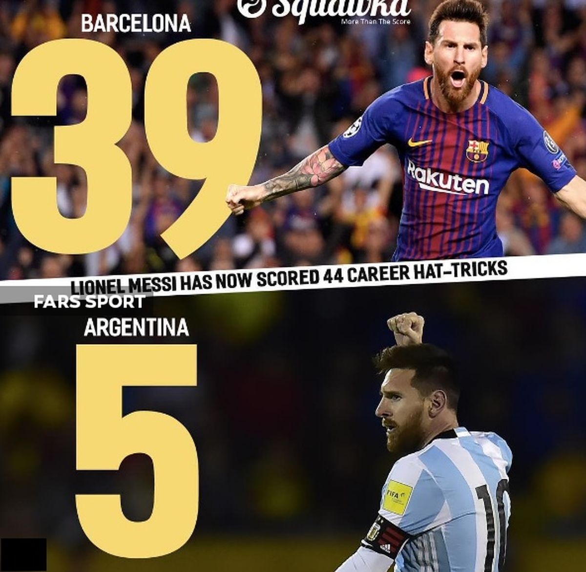 چهل و چهارمین هتتریک مسی مقابل اکوادور +عکس