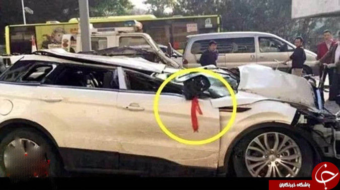 تصادف جالب زن چینی +عکس