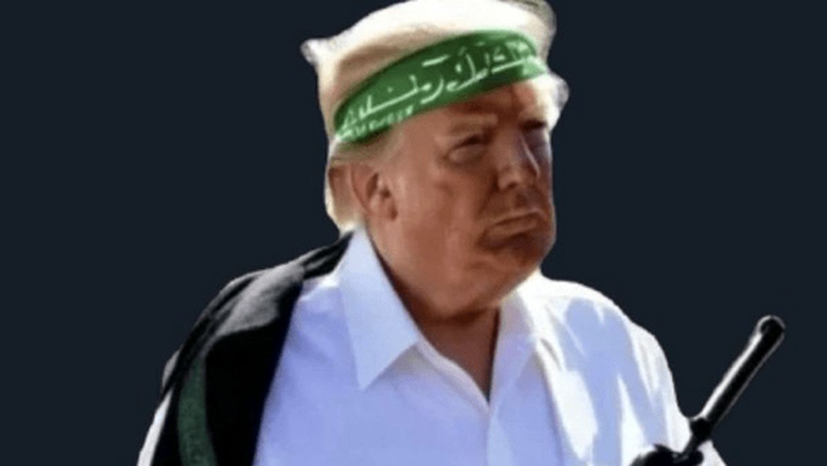 تصویر ترامپ با سربند سبز حماس/ شوک رسانههای اسرائیلی از خبر ترامپ