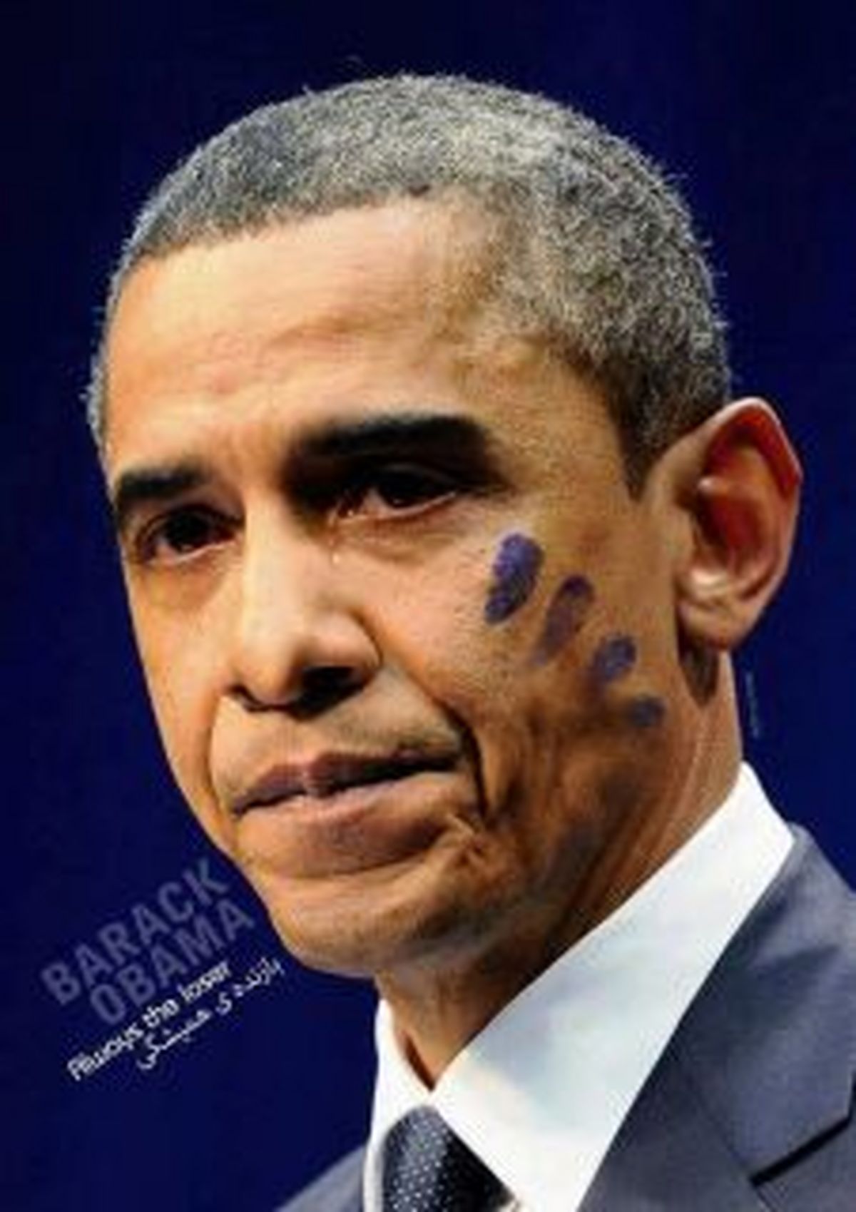 عکس/جای انگشت ایرانیان روی گونه اوباما