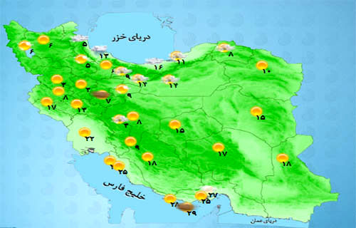 بارش باران در استان‌های شمالی کشور +جدول