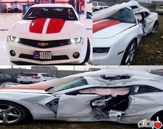 عکس: مرگ راننده براثر تصادف خودروی آمریکایی