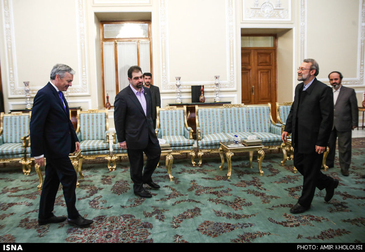 دیدار وزیر خارجه بلژیک با علی لاریجانی