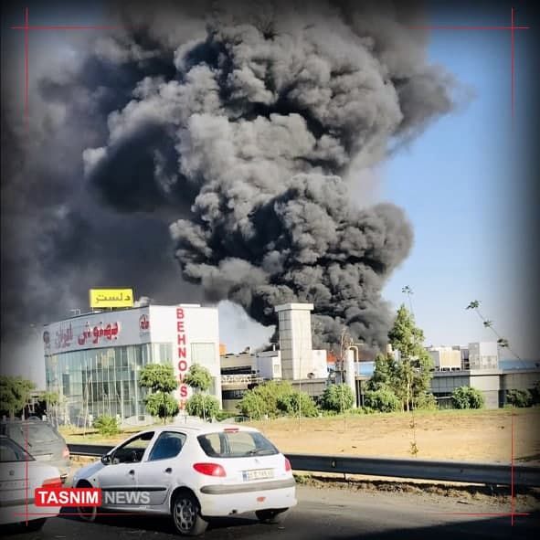 آتش‌سوزی گسترده در غرب تهران +عکس