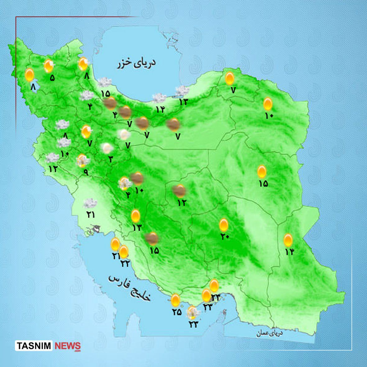 بارش برف و باران در استان‌های شمالی