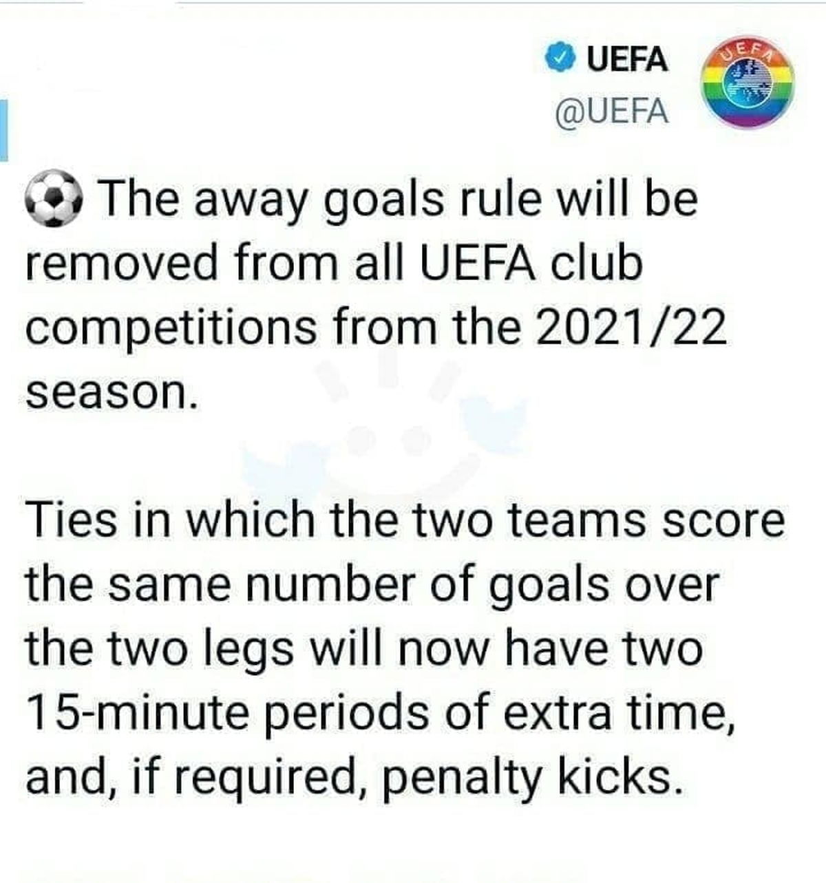 یوفا قانون گل زده در خانه حریف را ملغی اعلام کرد