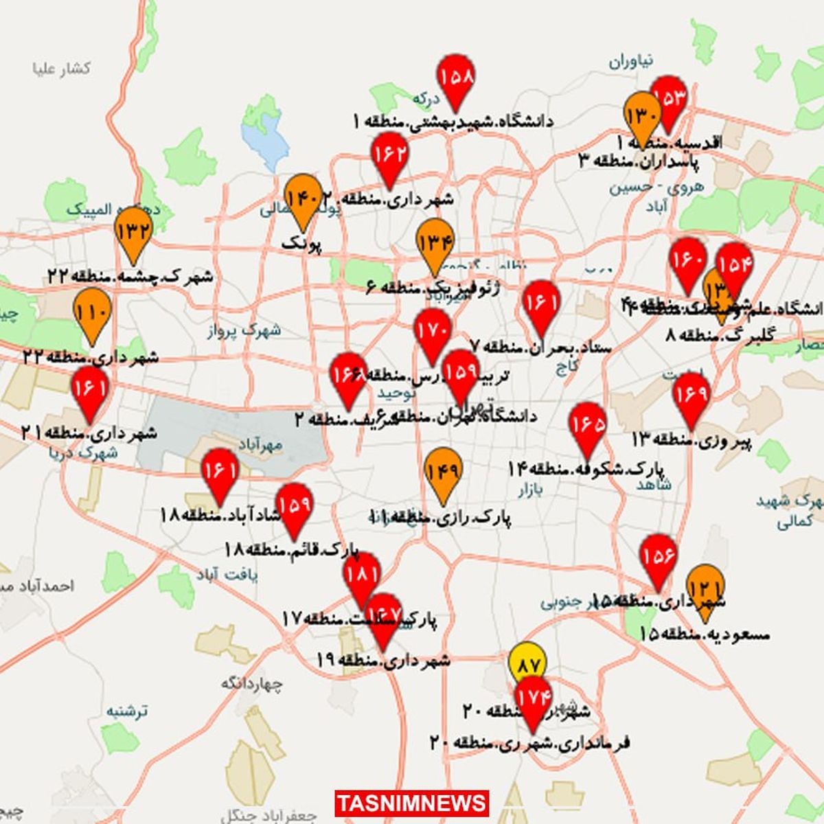هوای تهران بازهم قرمز شد
