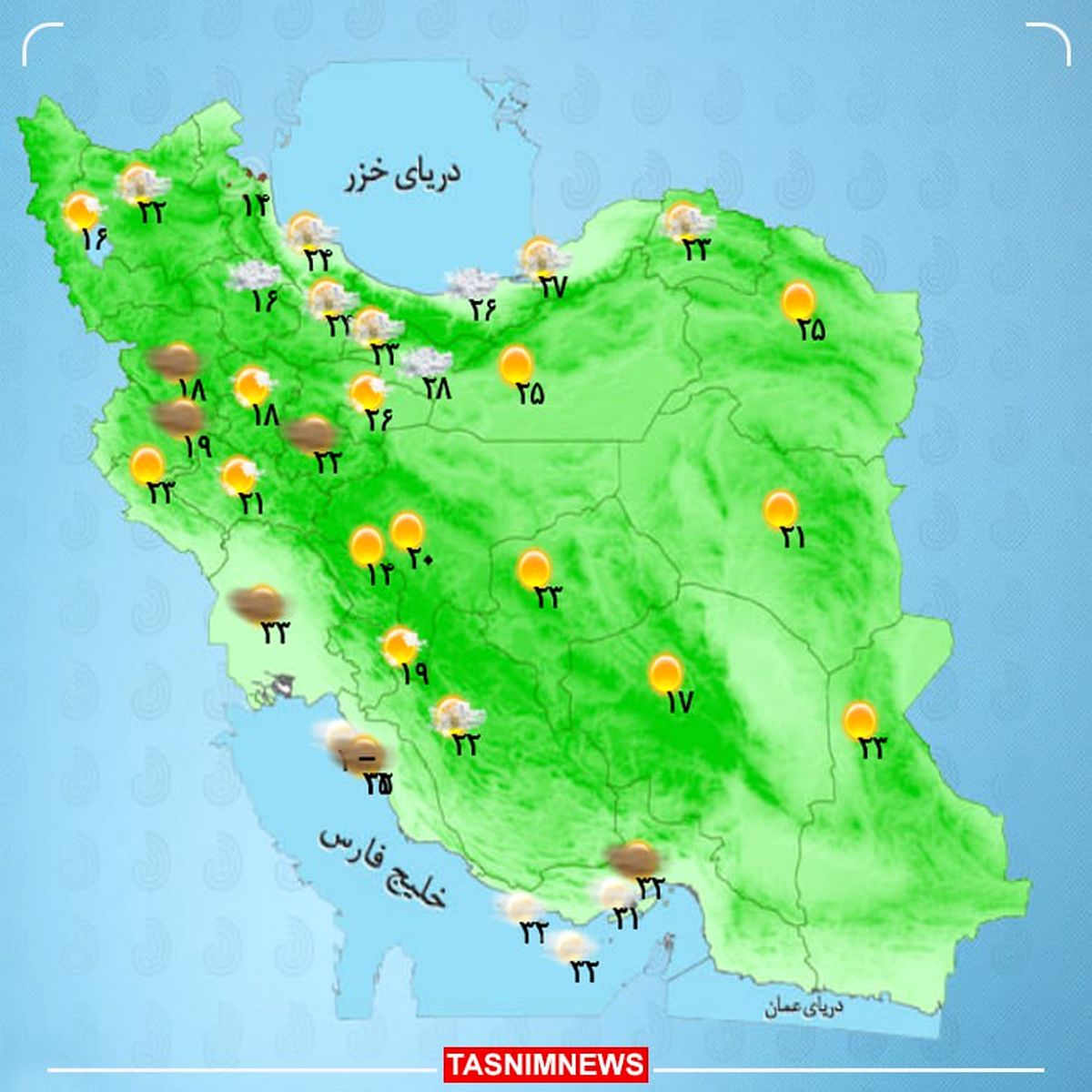 وزش باد شدید و رگبار در برخی از نقاط کشور