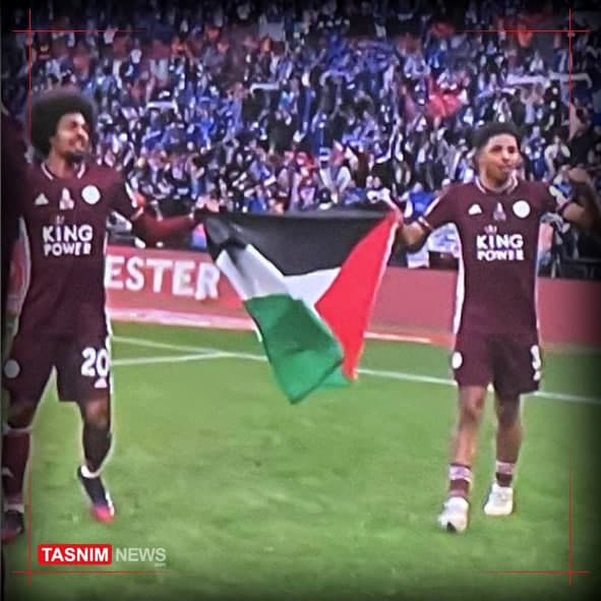 جشن قهرمانی در لندن با پرچم فلسطین +عکس