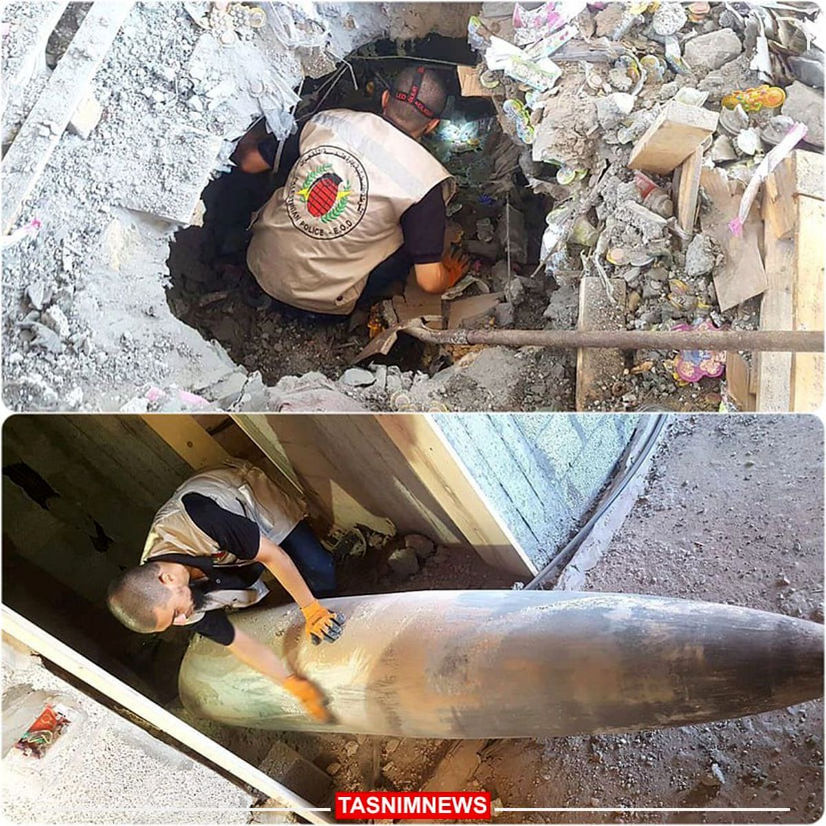 موشکی که به مناطق مسکونی غزه پرتاب شده است +عکس