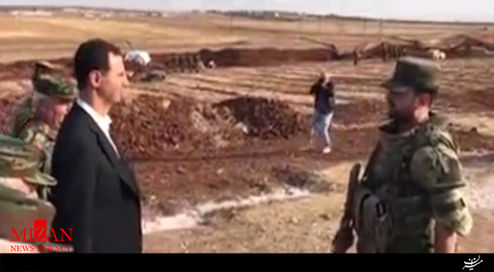 حضور بشار اسد در خط مقدم درگیری در ادلب +فیلم