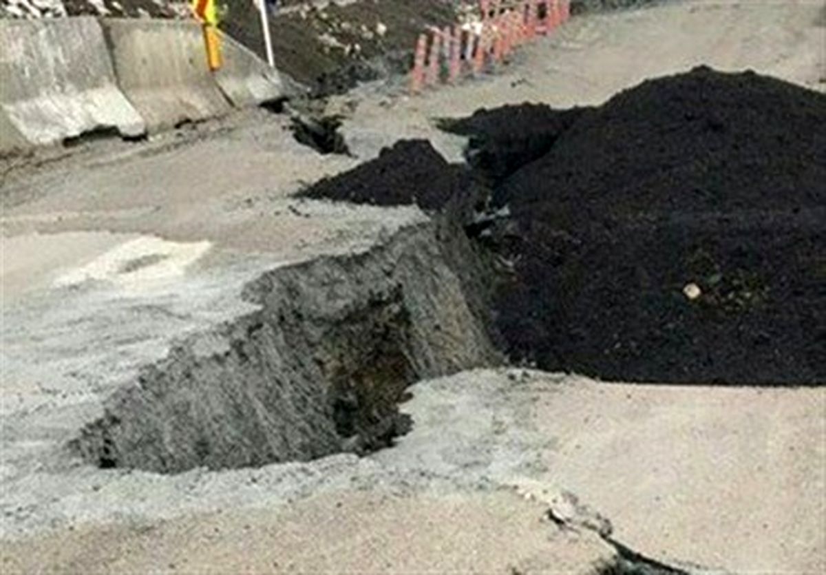 زمین در محور کرج ـ چالوس دچار نشست شد