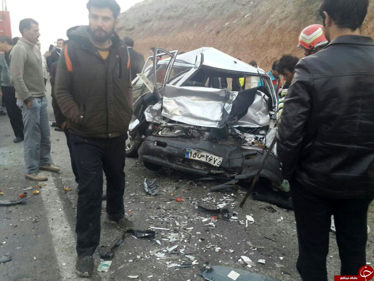 شاخ به شاخ دو پراید + تصاویر