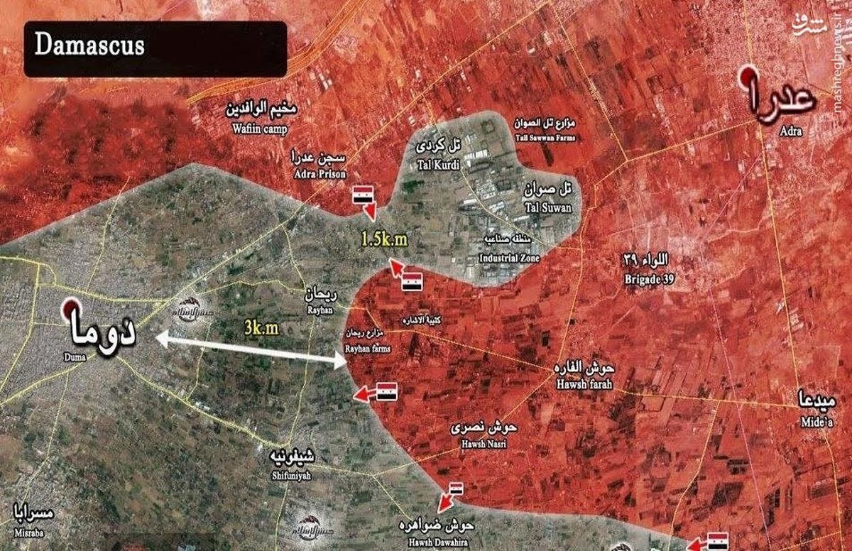 ارتش سوریه به دروازه‌های قلعه ارتش‌عربستان رسید +نقشه