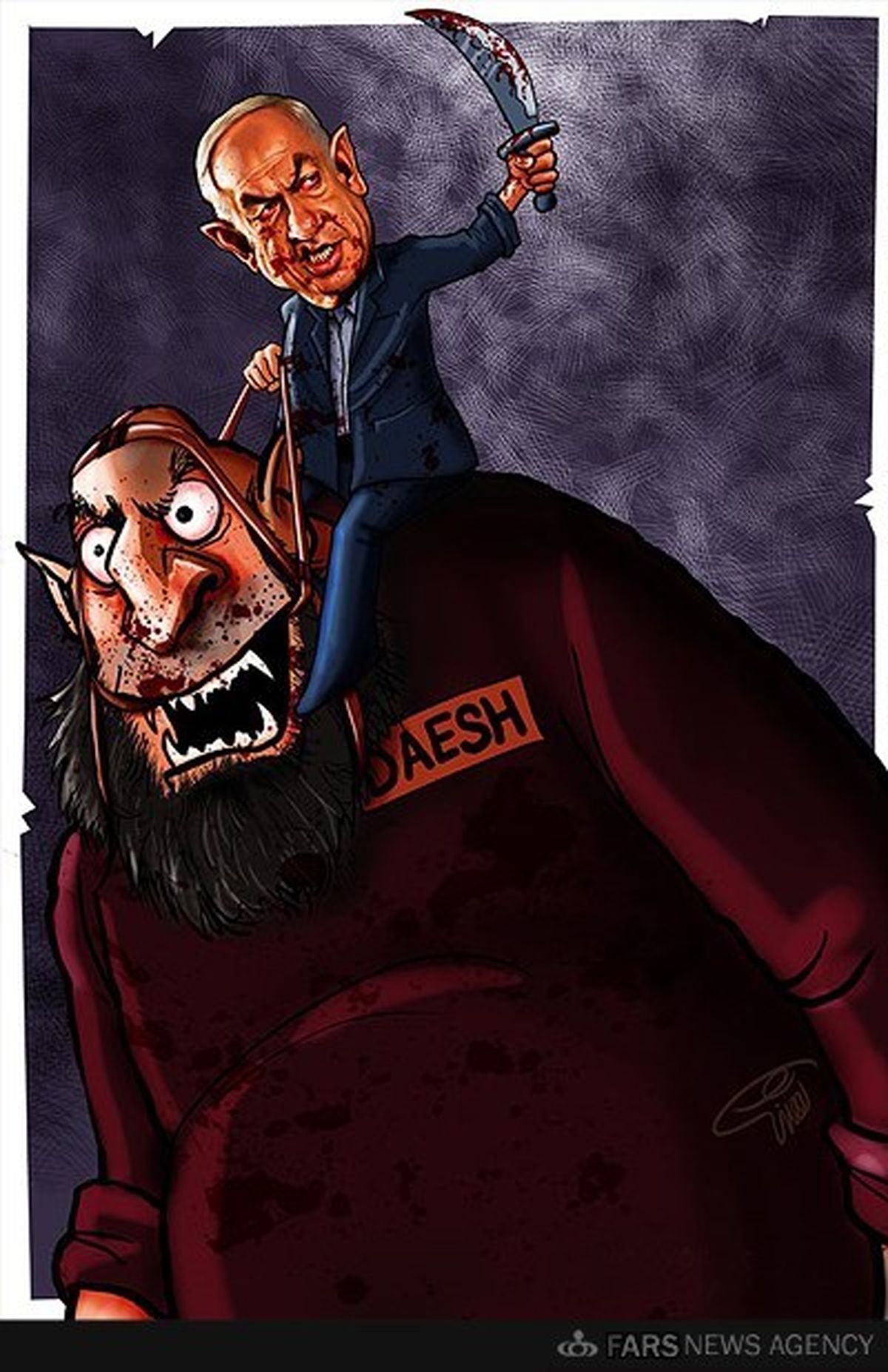 افسار داعش در دست نتانیاهو/کارتون