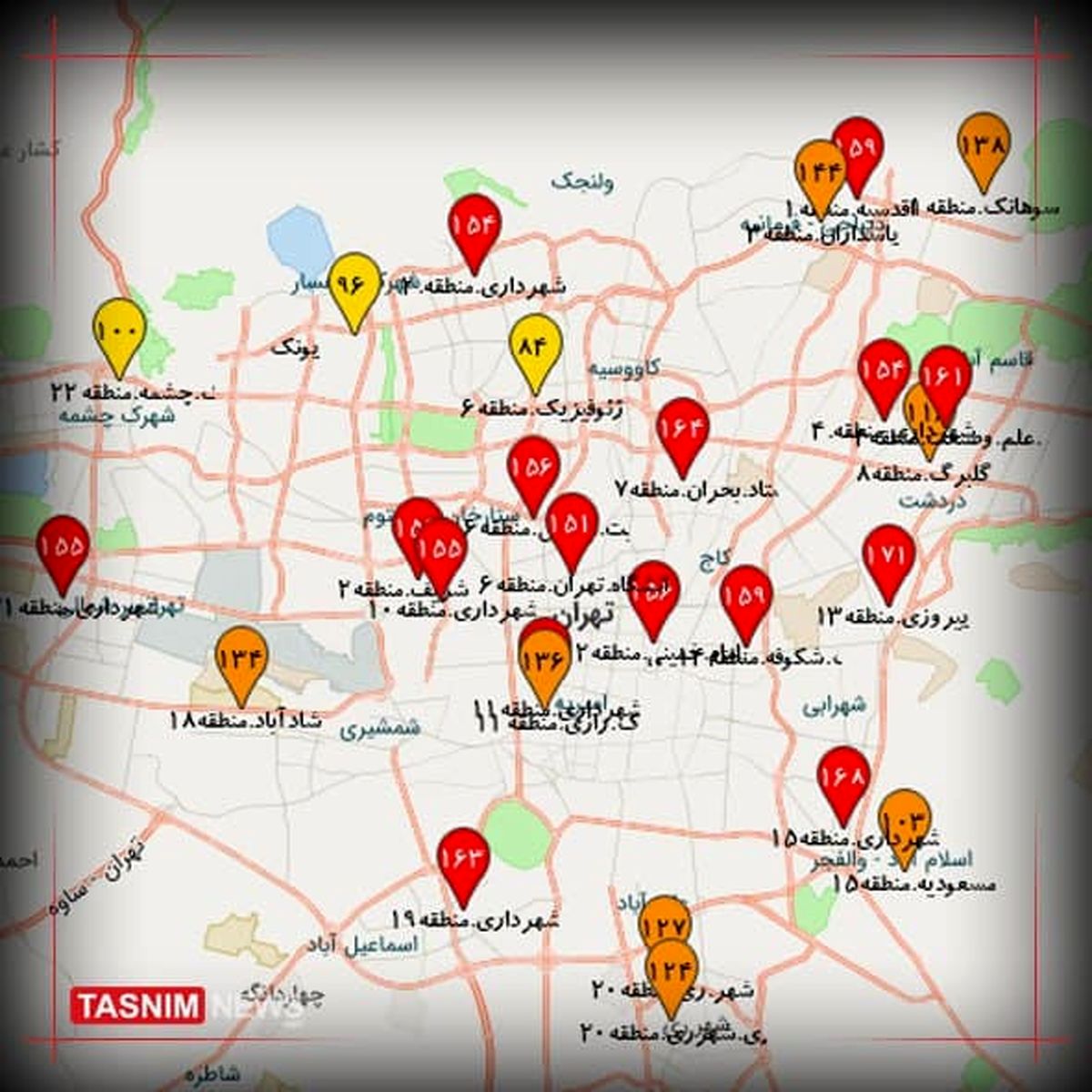 تداوم آلودگی هوا در تهران
