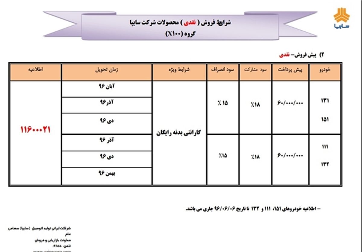 پیش فروش سایپا ۱۱۱ با وجود اعلام توقف تولید +سند