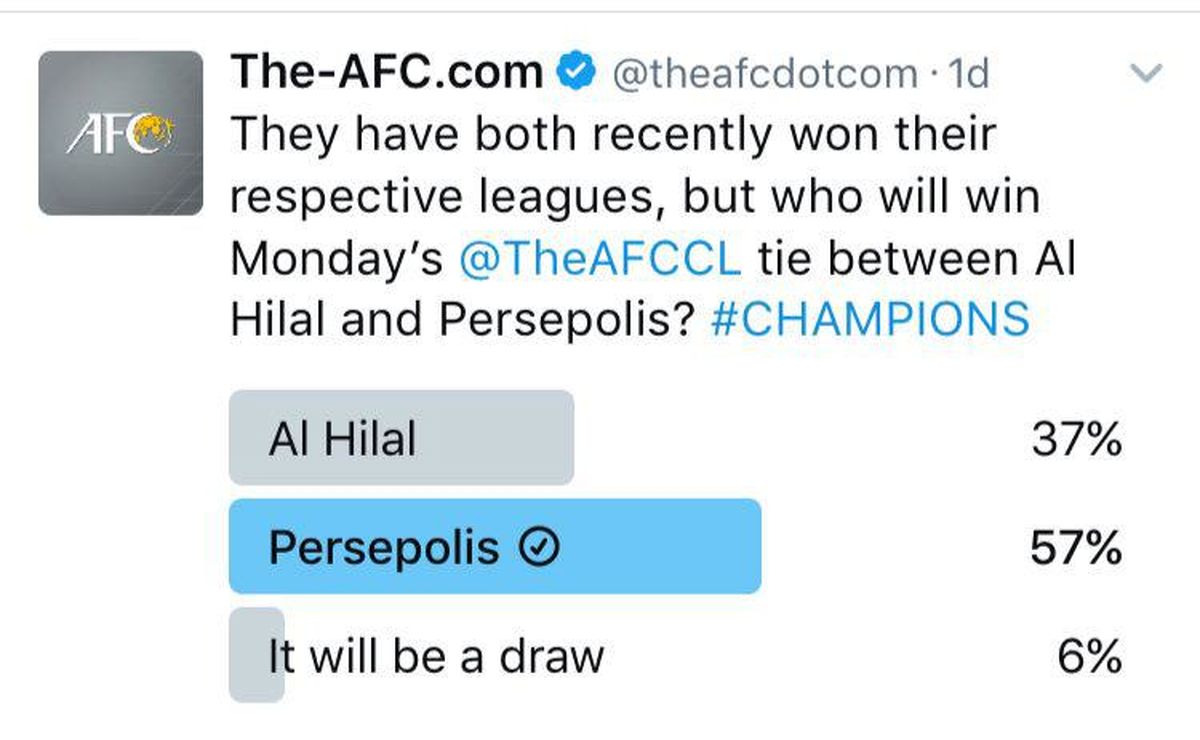 طوفان توئیتری پرسپولیسی‌ها علیه الهلال +عکس