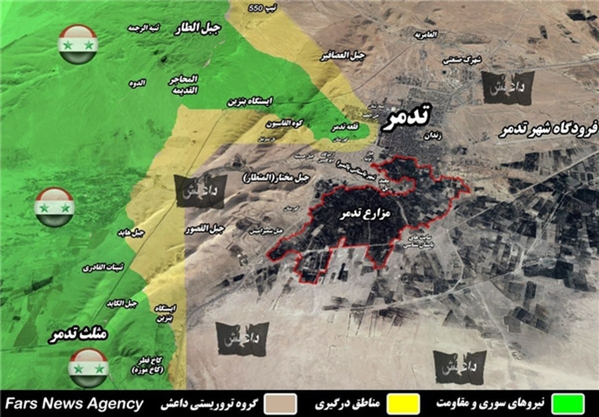 ارتش سوریه وارد شهر تدمر شد +نقشه