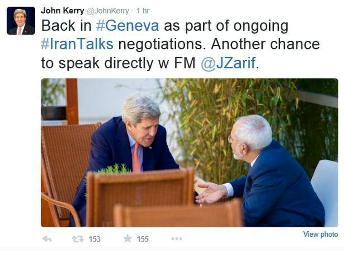 پست توئیتری کری از مذاکرات ژنو/عکس