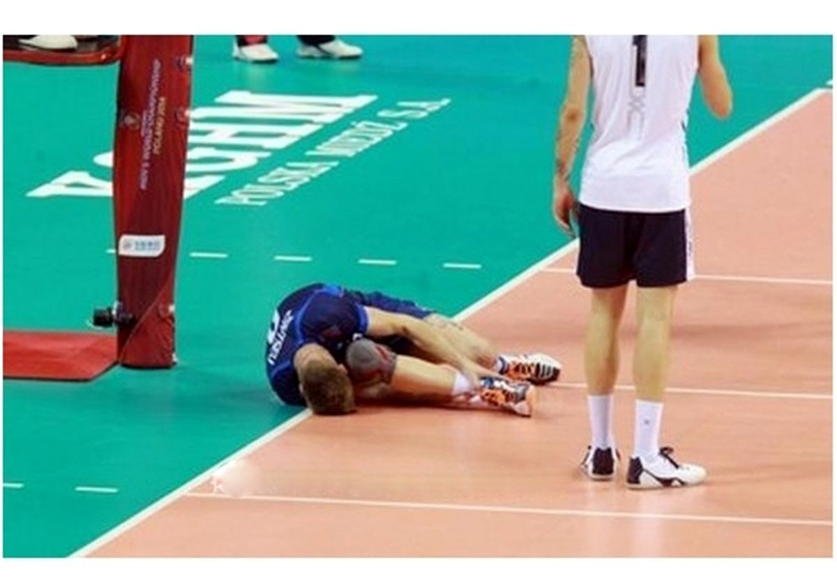 ستاره والیبال ایتالیا مصدوم شد/عکس