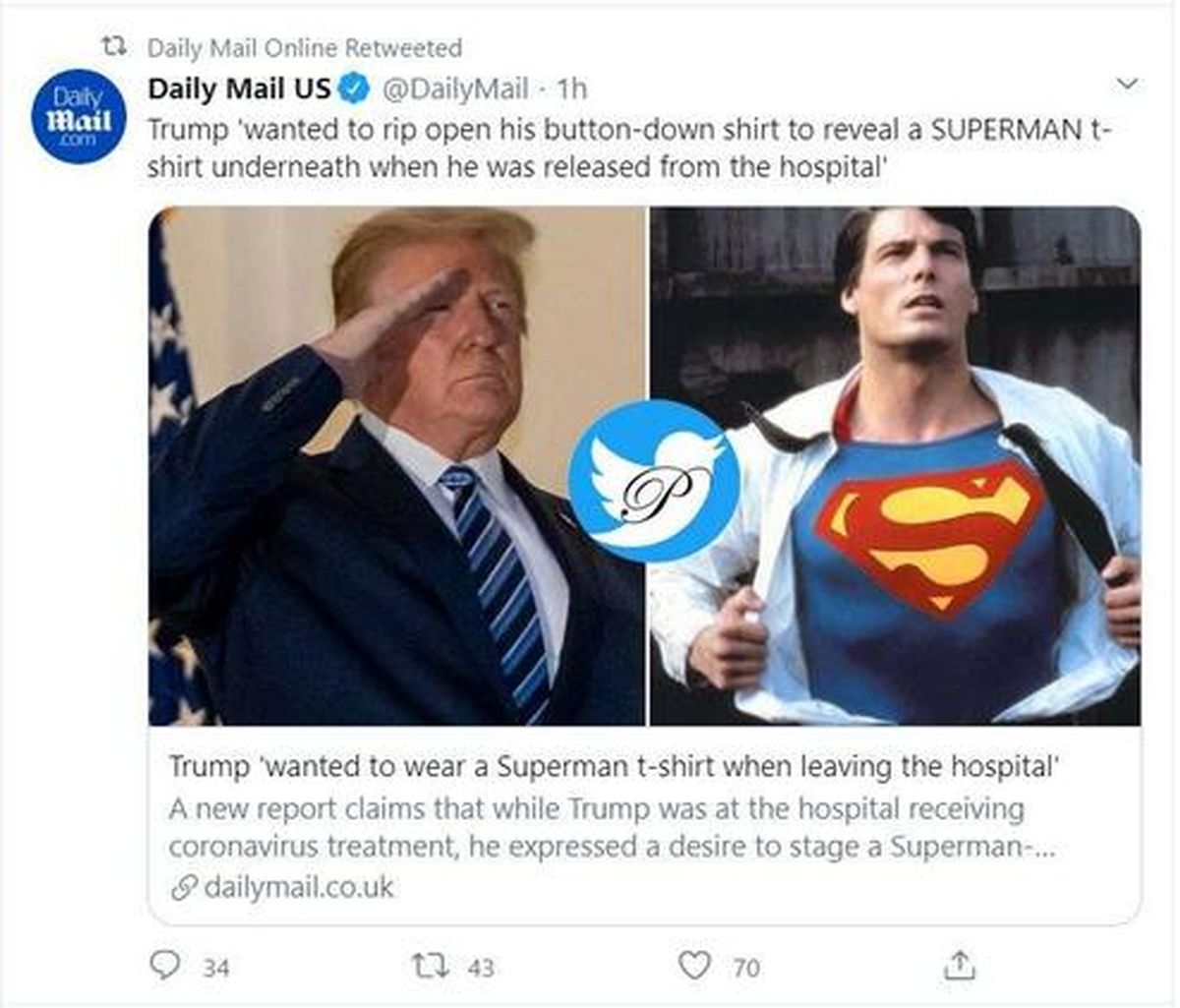 جلوی بدلکاری‌ ترامپ شبیه سوپرمن گرفته شد؟ +عکس