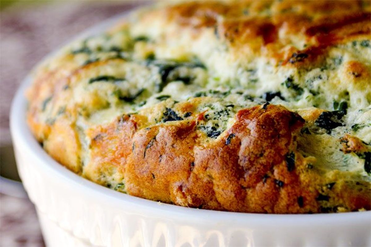 سوفله اسفناج یک شام خوشمزه و مقوی