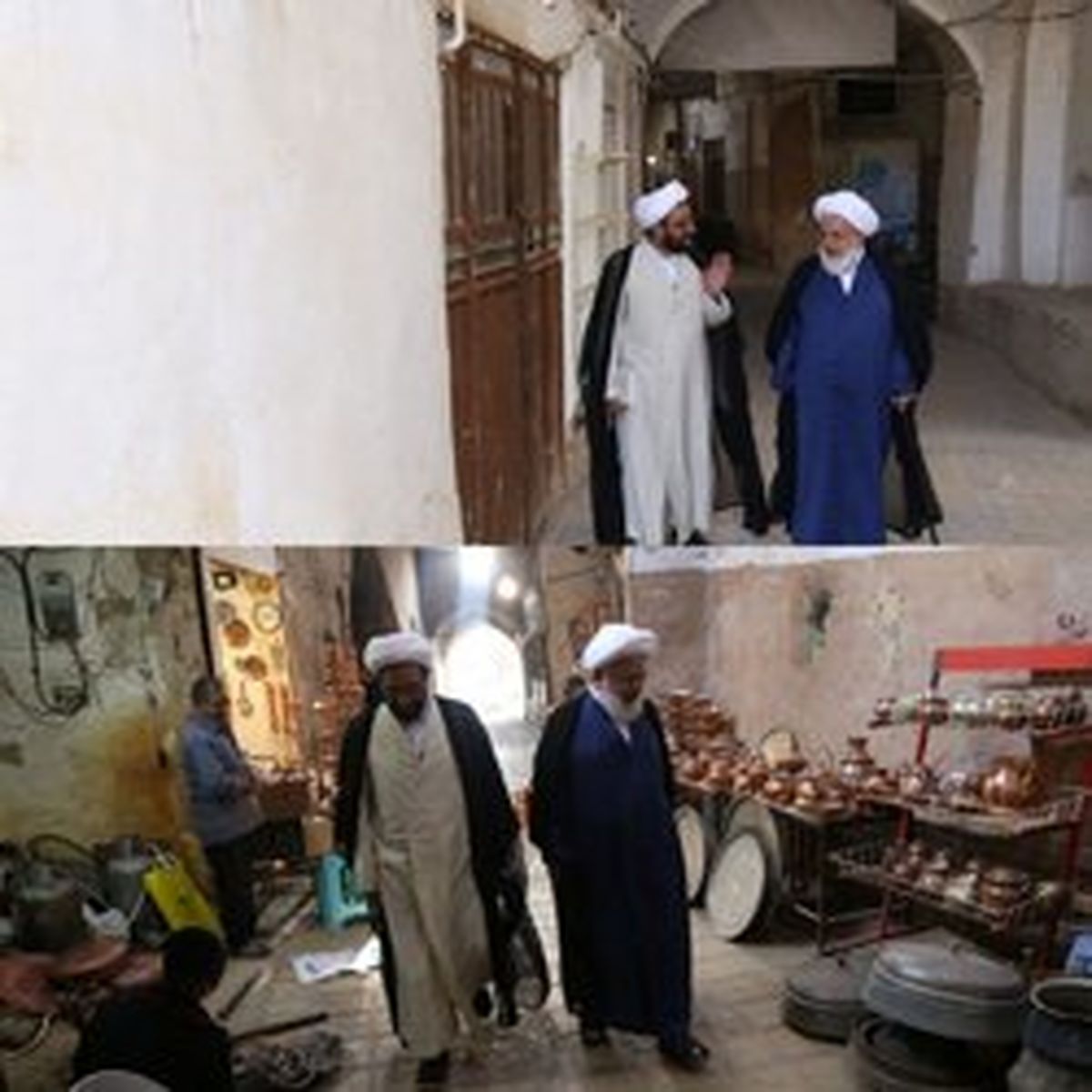 حضور امام جمعه یزد در بازار قدیم +عکس