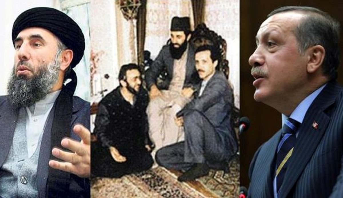 وقتی اردوغان در کنار حکمتیار زانو زده بود! +عکس